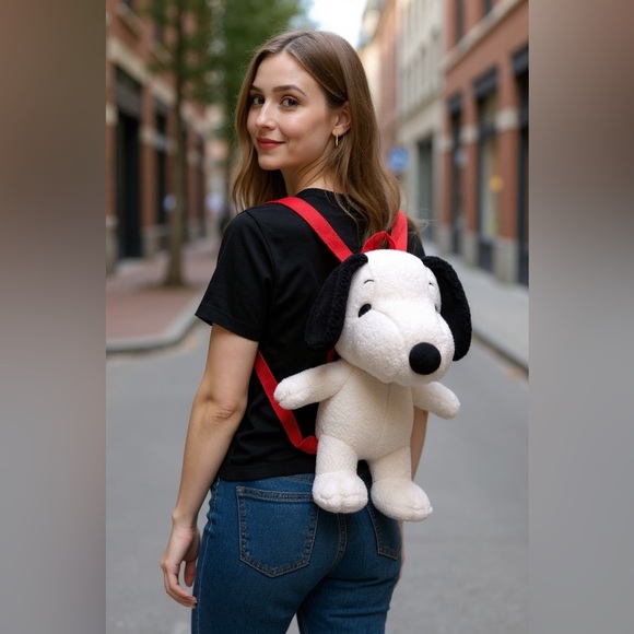 Peanuts Handbags - Peanuts Snoopy Plush Backpack